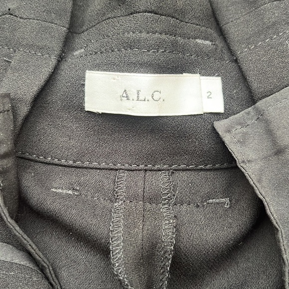 A.L.C. High Waisted Paperbag Wide Leg Cropped Classic Black Pants Size 2 - Picture 6 of 8